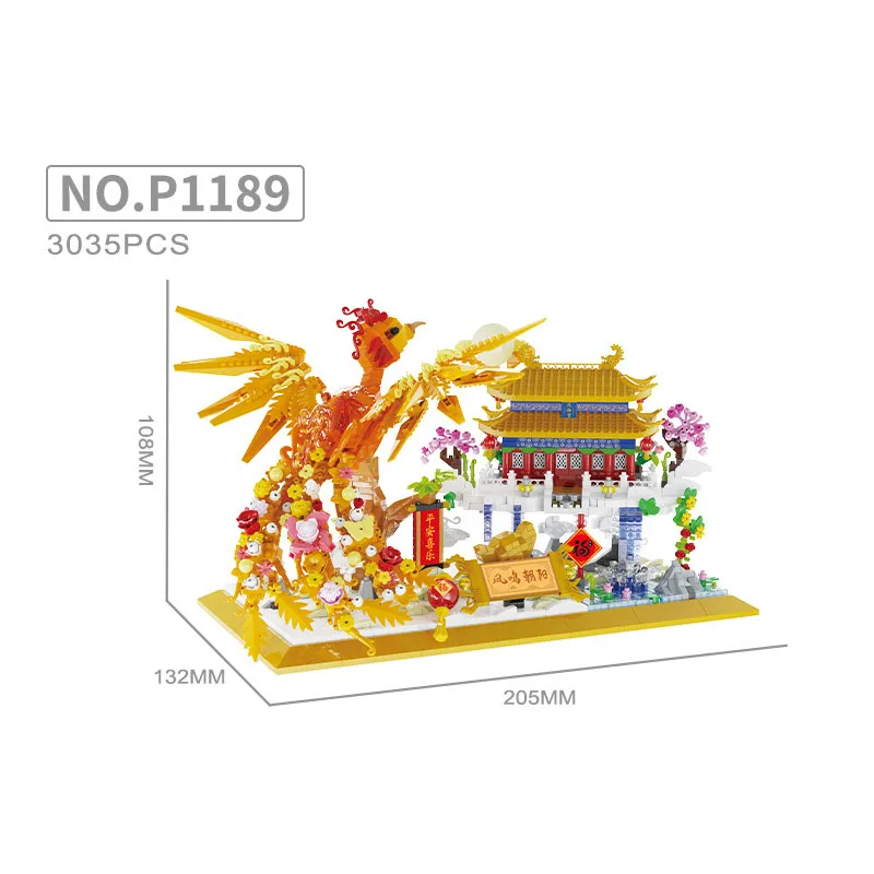 (el Fénix Canta Al Sol Naciente) Un Juguete De Construcción En Miniatura Con Forma De Fénix, Una Criatura Mítica De La Mitología China.