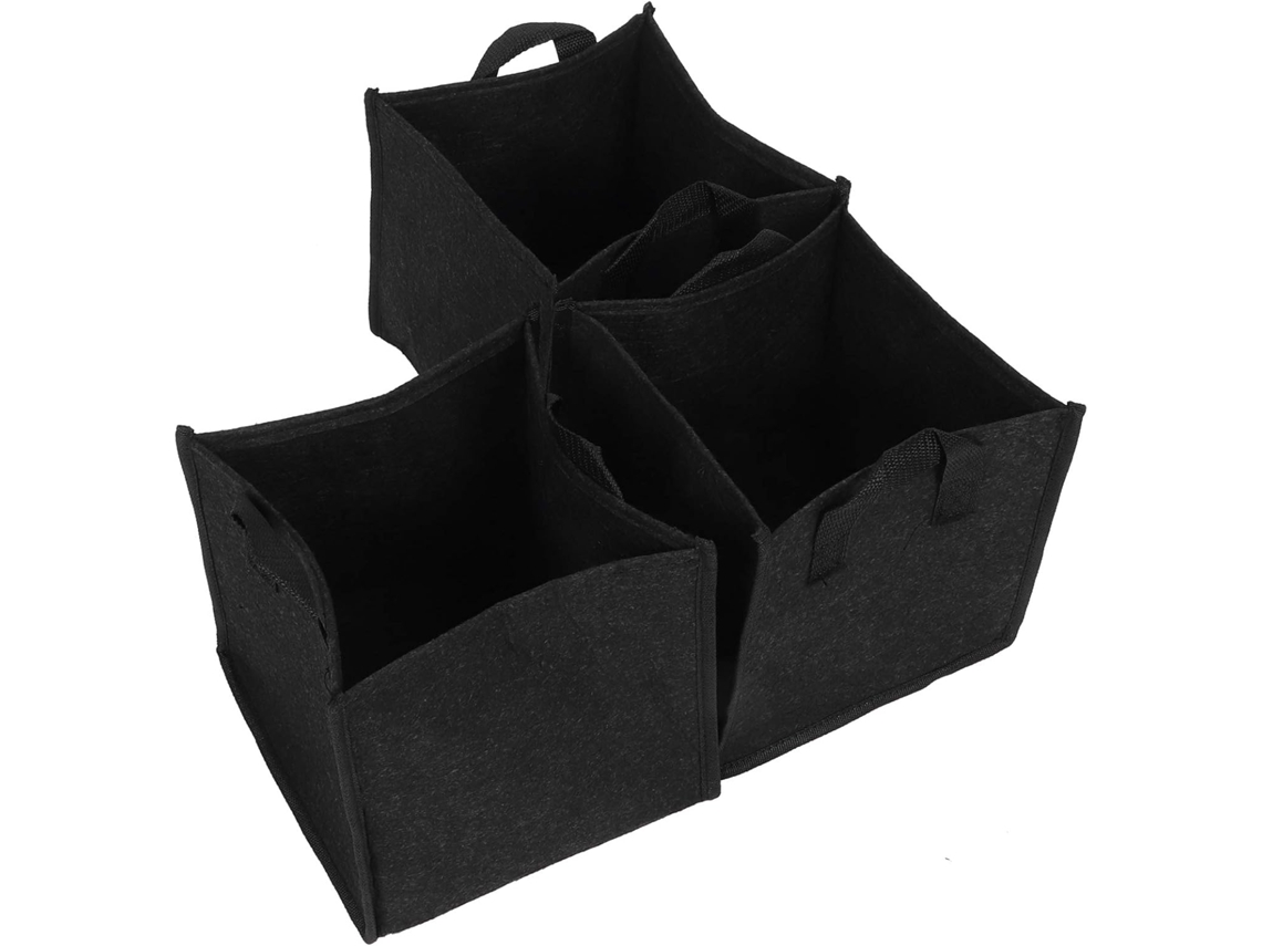 Bolsas De Cultivo De 3 Piezas, Macetas De Fieltro Con Asas, Color Negro.