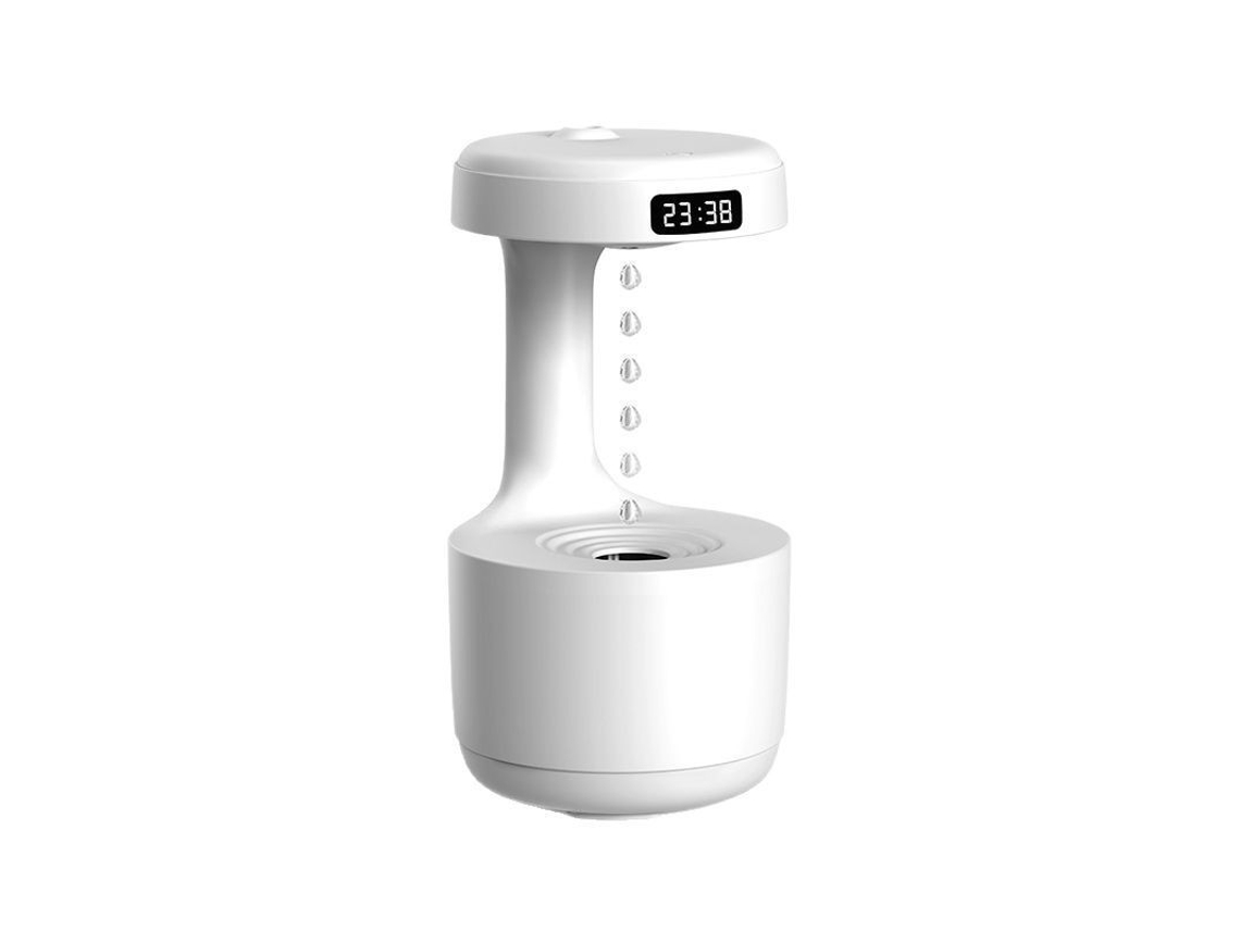 Humidificador antigravedad, silencioso, para uso doméstico, con pequeño difusor de luz atmosférica.
