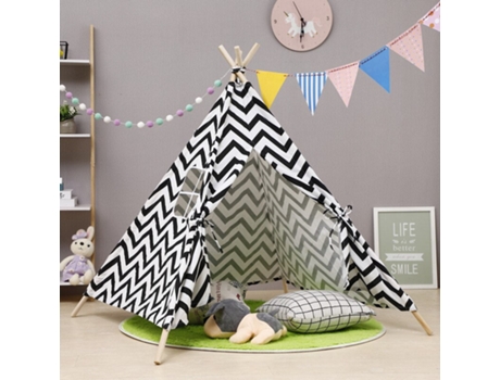 Tienda de Campaña Linda de La Historieta Del Tipi Del Juego Plegable Portátil Ola Negra - 1,1 M