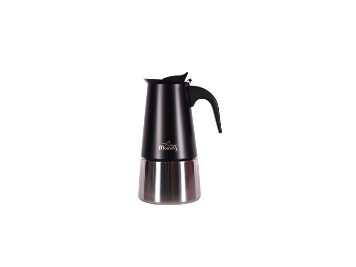 Cafetera espresso Any Morning de acero inoxidable, 300 ml, color negro, inducción, fácil limpieza