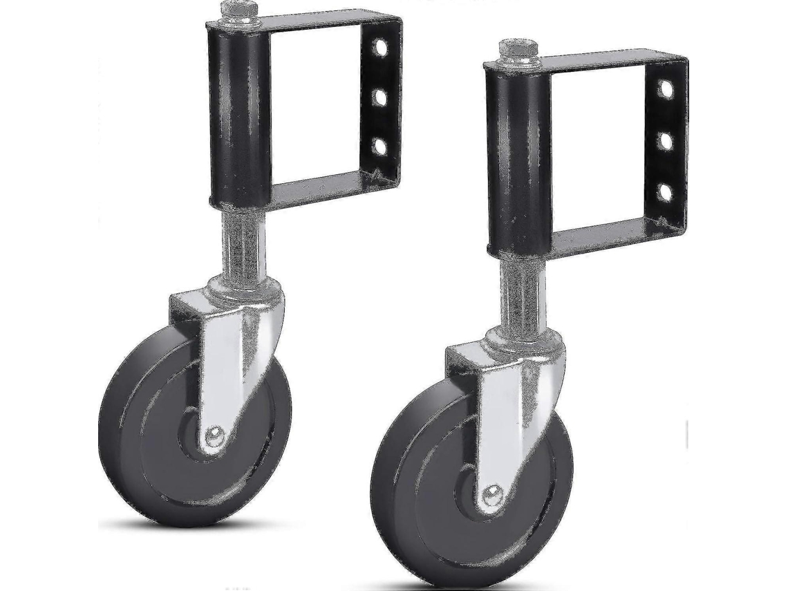 Conjunto De 2 Rodillos De Puerta Con Resorte De Caucho Resistente Al Envejecimiento, Placa Universal, Capacidad 100kg, 100mm