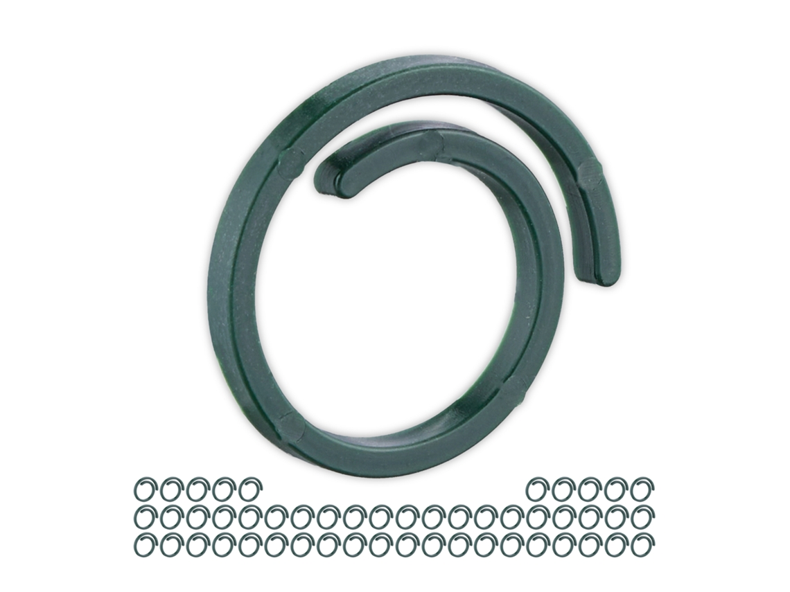 Relaxdays Anillas Para Plantas, 300 Unidades, Plástico, Sujeción Para Trepadoras, Ø 2,5 Cm, Aros Para Tomates, Verde