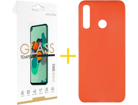 Kit Funda + Protector de Pantalla Huawei P Smart 2019 Plus SKYHE Liso 4 Rojo