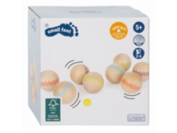Juego de bochas Small Foot de madera con certificación FSC 100, juego para exterior con 9 piezas