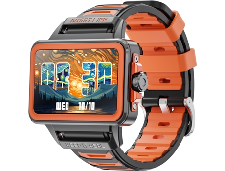 Reloj inteligente VEANXIN de 1,57 pulgadas, rastreador de ejercicios de moda juvenil - negro y naranja
