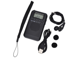 Radio portátil digital estéreo FM/AM DSP con alarma y temporizador (103 x 60 x 15 mm)