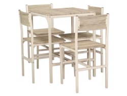 Conjunto de mesa de bar con 4 sillas, modelo Portofino Beige, de Yelloo