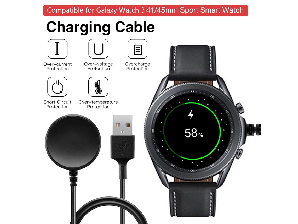 Cargador De Reloj Inteligente Y Adaptador De Corriente Para Samsung Galaxy Watch 3 41mm/45mm