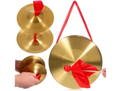 Gong De Mano De Cobre Con Mazo, Platillos Y Percusión Para La Enseñanza Musical Y Actuaciones.