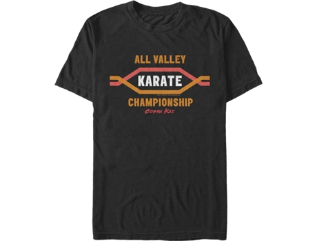 Camiseta Unisexo DEEPSTONE All Valley Karate Championship Cobra Kai Negro (XXXL)