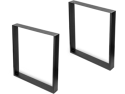 EMUCA Juego de patas para mesa rectangulares cuadradas - Ancho 600mm - Acero - Pintado negro
