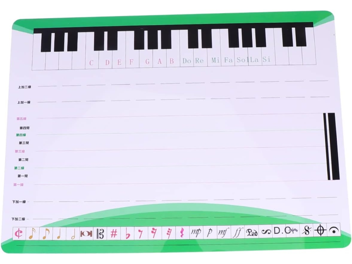 Juego De 2 Pizarras Blancas De Borrado En Seco Con Diseño Musical Y Superficie Magnética De Plástico.