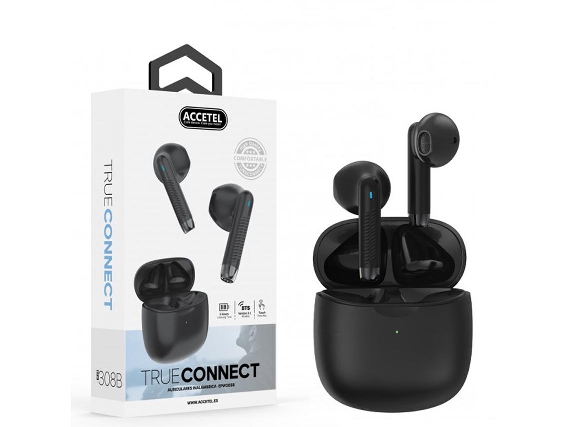 Auriculares Inalámbrico Sem Fio, para Celulares,2.4 Ghz, Type-C ACCETEL 308B Negro