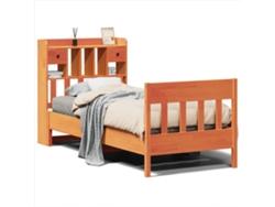 Maison Exclusive - Cama Sin Colchón Madera Maciza De Pino Marrón Cera 100x200 Cm
