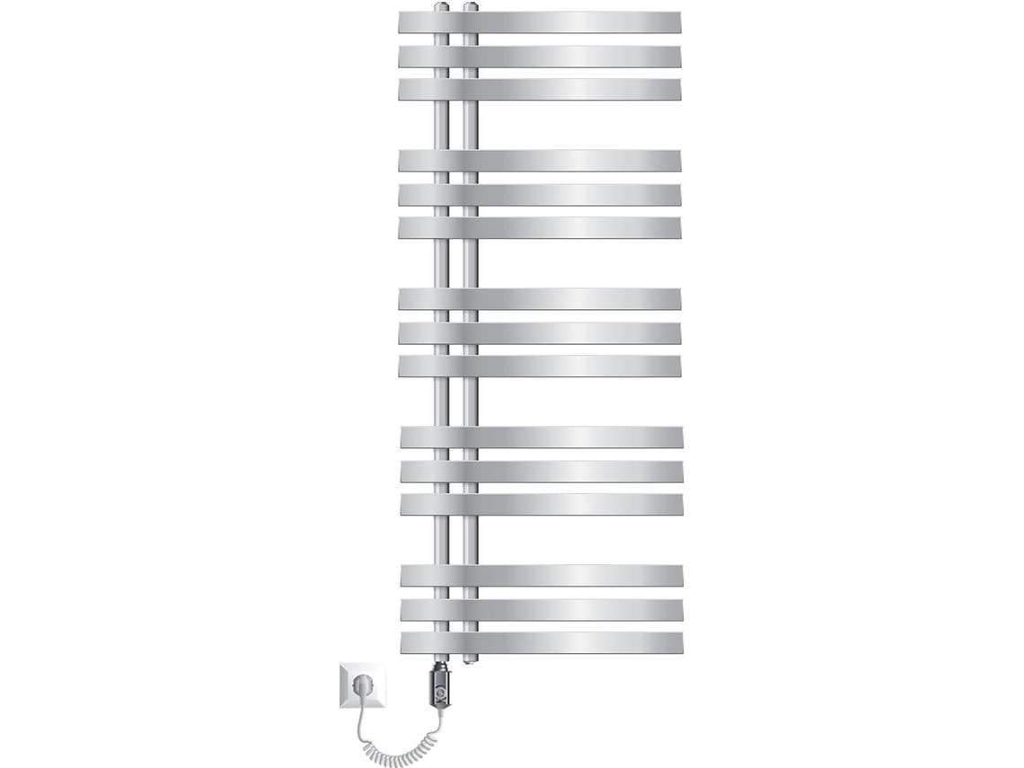 ECD Radiador toallero eléctrico - 500 x 1200 - Cromo - 900W