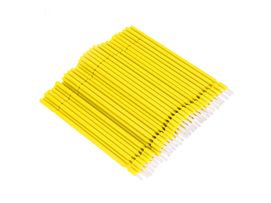 100 Cepillos Aplicadores Microdentales Desechables Flexibles (amarillos)
