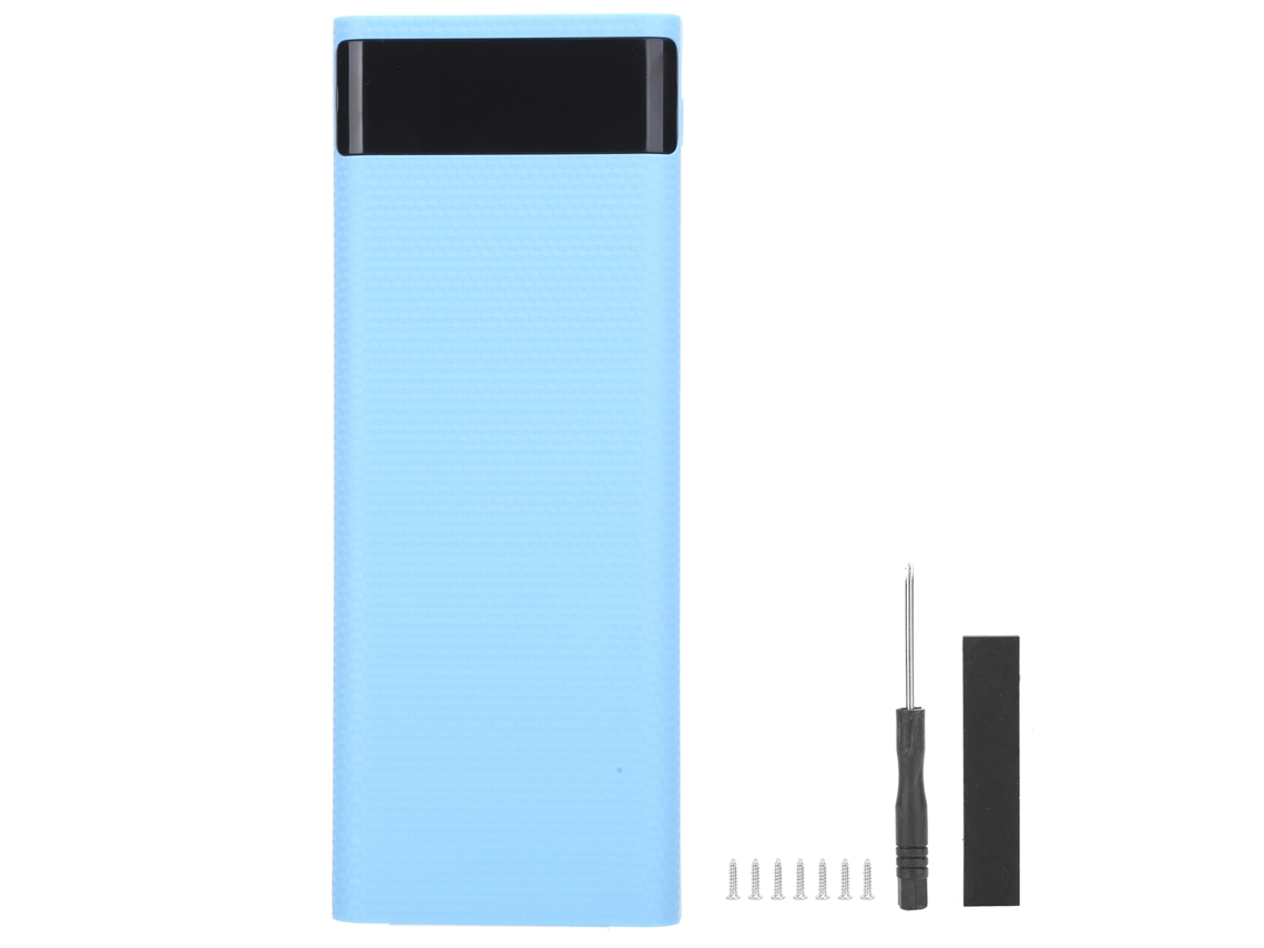Caixa De Armazenamento De Bateria 18650 Diy Portátil Power Bank Leve Com 8 Baterias Acessório Azul