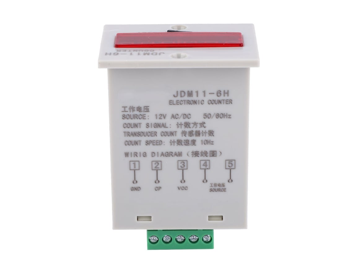 Contador Electrónico Jdm11-6h De 6 Dígitos Led Con Memoria De Fallo De Alimentación Ac/dc12v