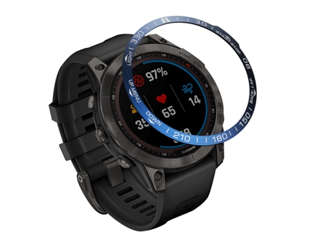 Cubierta del anillo del bisel del dial del Smartwatch para Garmin Fenix 7 (caracteres blancos del anillo azul)