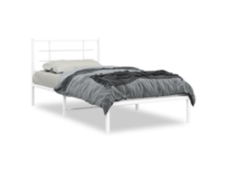 Maison Exclusive - Estructura Cama Sin Colchón Con Cabecero Metal Blanco 100x200cm