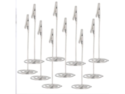 10 Clips Metálicos Para Escritorio, Tarjetas, Portafotos, Notas. Prácticos, Duraderos, Plateados.