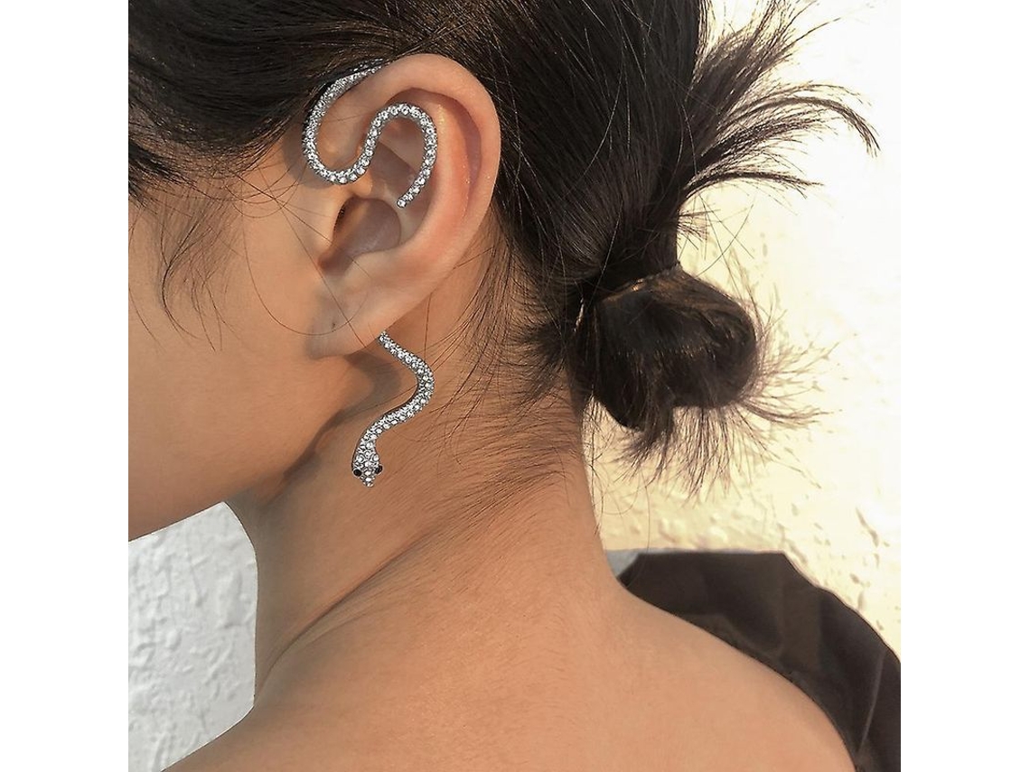 2026-aretes Retro Simples En Forma De Serpiente Personalizados Sin Perforar 2pcs