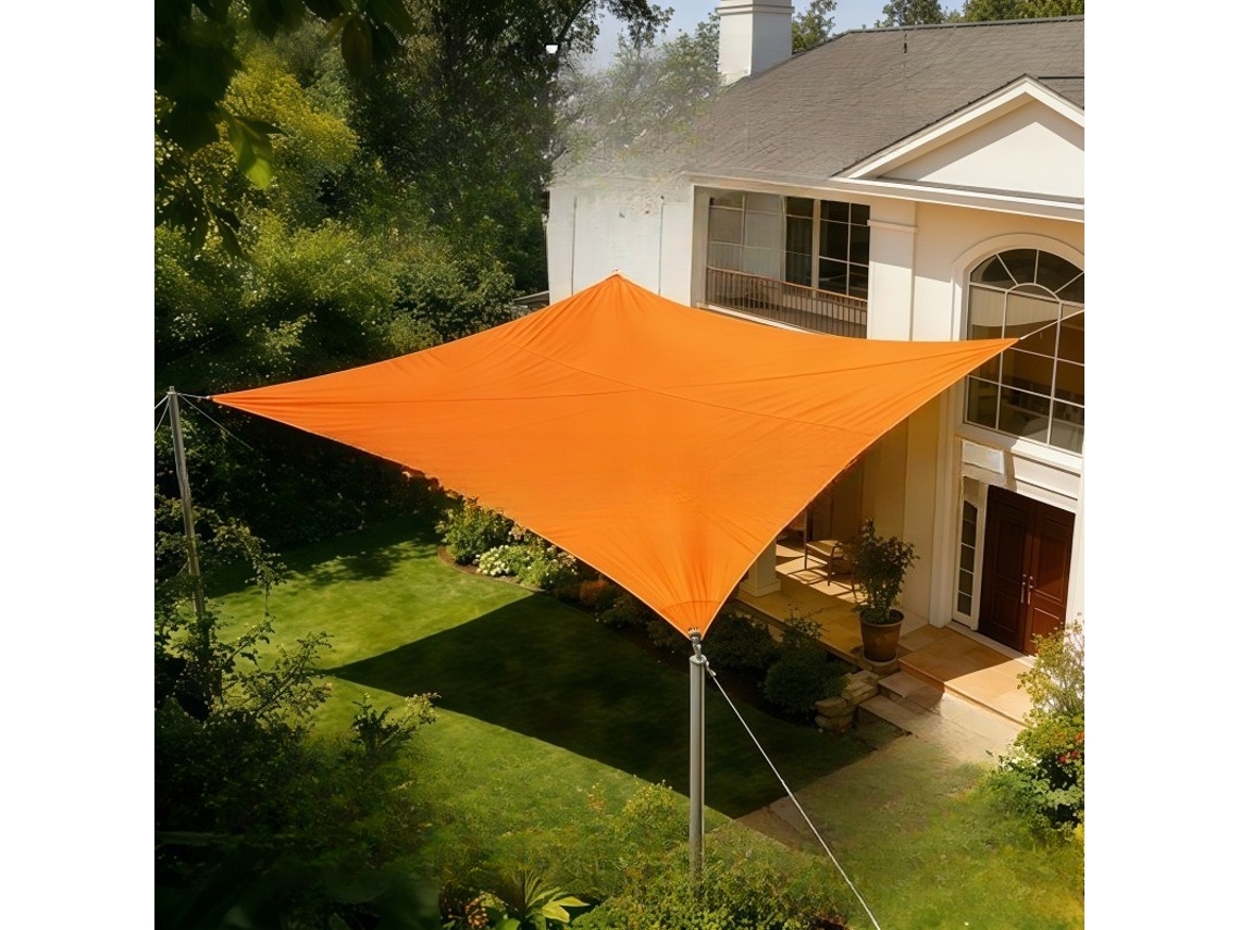 Sombrilla Rectangular De Tela Oxford Estilo Vela, 3x5 M, Naranja, Digitallab