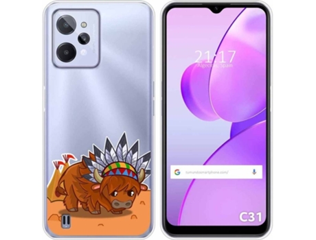 Carcasa para Realme C31 TUMUNDOSMARTPHONE Dibujos Transparente Bufalo Multicolor