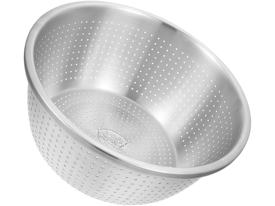 Escurridor de cocina de acero inoxidable, tazón multifuncional para escurrir frutas, verduras, arroz,