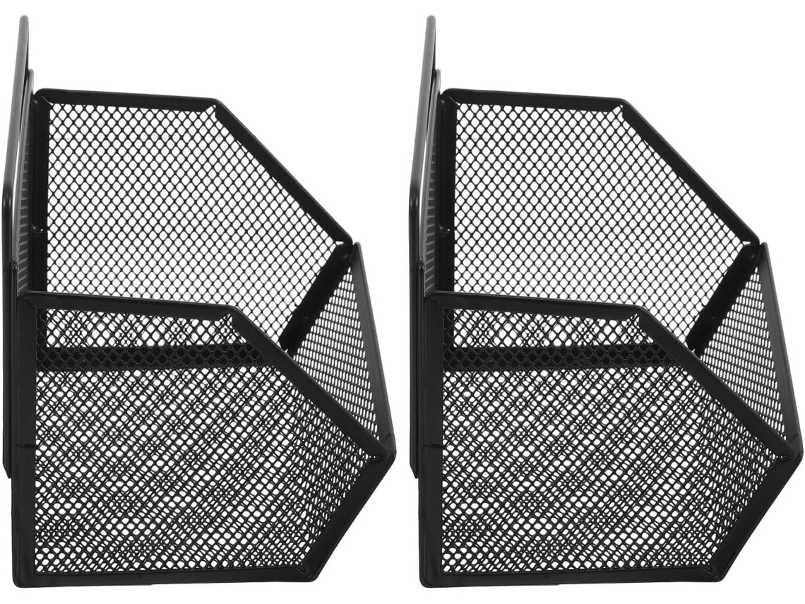 Cesta De Almacenamiento De Hierro Negro Para Colgar Archivos Y Montarla En La Pared.