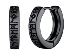 Aros De Runas Vikingas Nórdicas Unisex 12mm Huggie Hoops Con Embalaje De Regalo Delicado