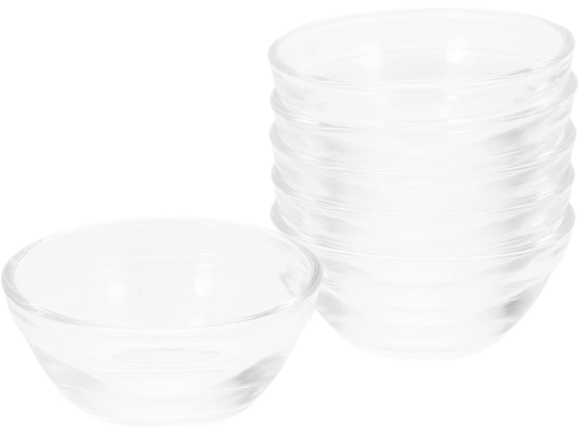 6 Piezas De Cuencos De Cristal Transparente Para Pastel, Té O Pudín