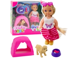 Mini juego de muñecas con cachorro, tienda de campaña y accesorios B.active