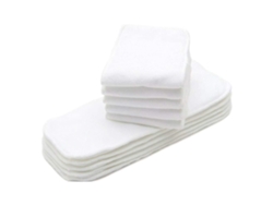 10 compresas higroscópicas de fibra para bebés, aptas para pañales desechables, lavables y reutilizables de 3 capas.