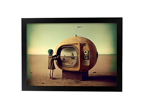NACNIC Poster Plano Y Amarillo En Estilo Surrealismo Cinematográfico Ilustraciones Y Grabados De Historieta Abstracta Y Artística A3 Marcos Negros