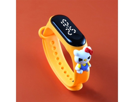 Smartwatch Cartoon Electronic Ps and Women Touch Screen Wrist Cartoon Doll para estudiantes F-Orange