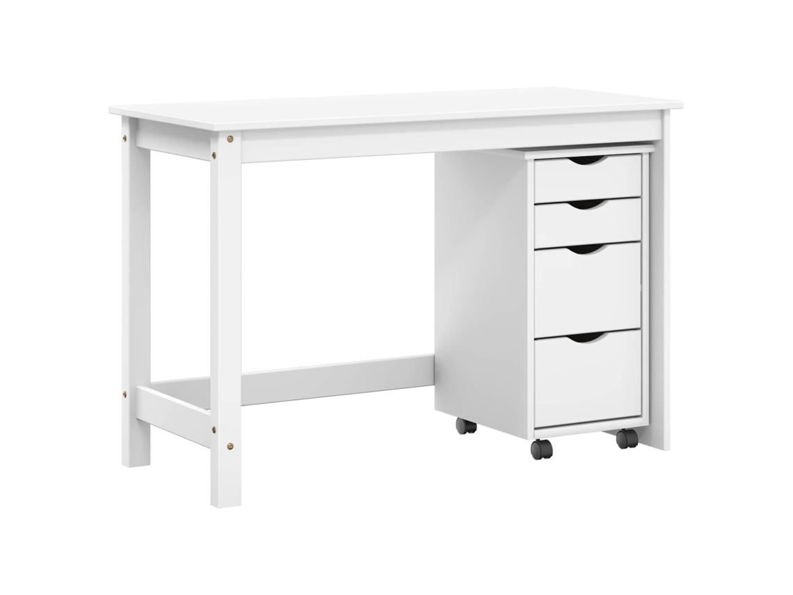 Mesa y armario con ruedas Vidaxl, color musgo, 2 piezas, color blanco