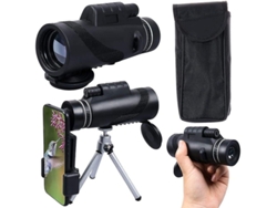 Telescopio monocular 40x60 HD con zoom IP68, adaptador para smartphone, trípode para observación de aves, camping, viajes, color negro, Yizhood