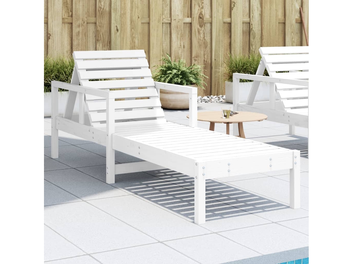 Tumbonasilla De Madera Maciza De Pino Blanca 199,5x62x55 Cm Wsd46050