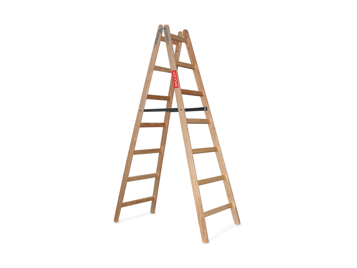 Escalera De Madera 2x7, De Doble Cara, Extensible, Baulich