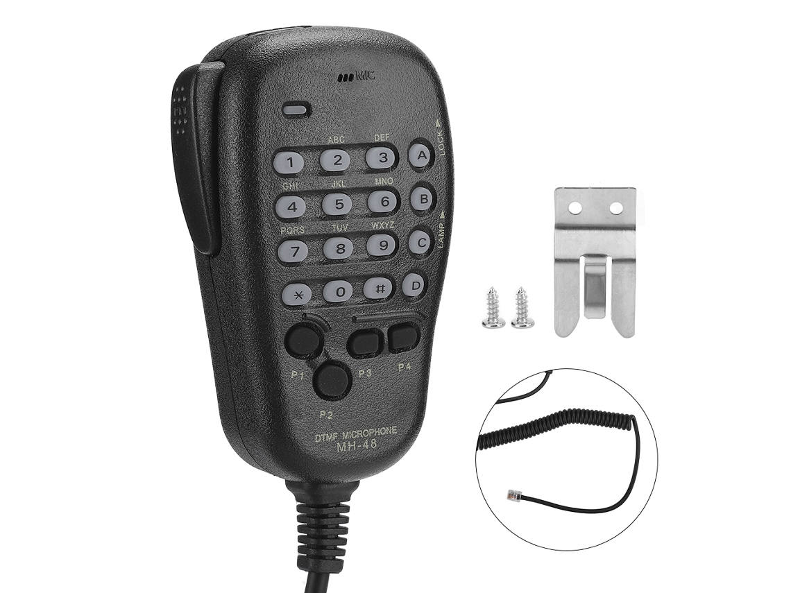 Micrófono portátil DTMF de 6 pines para radio Yaesu