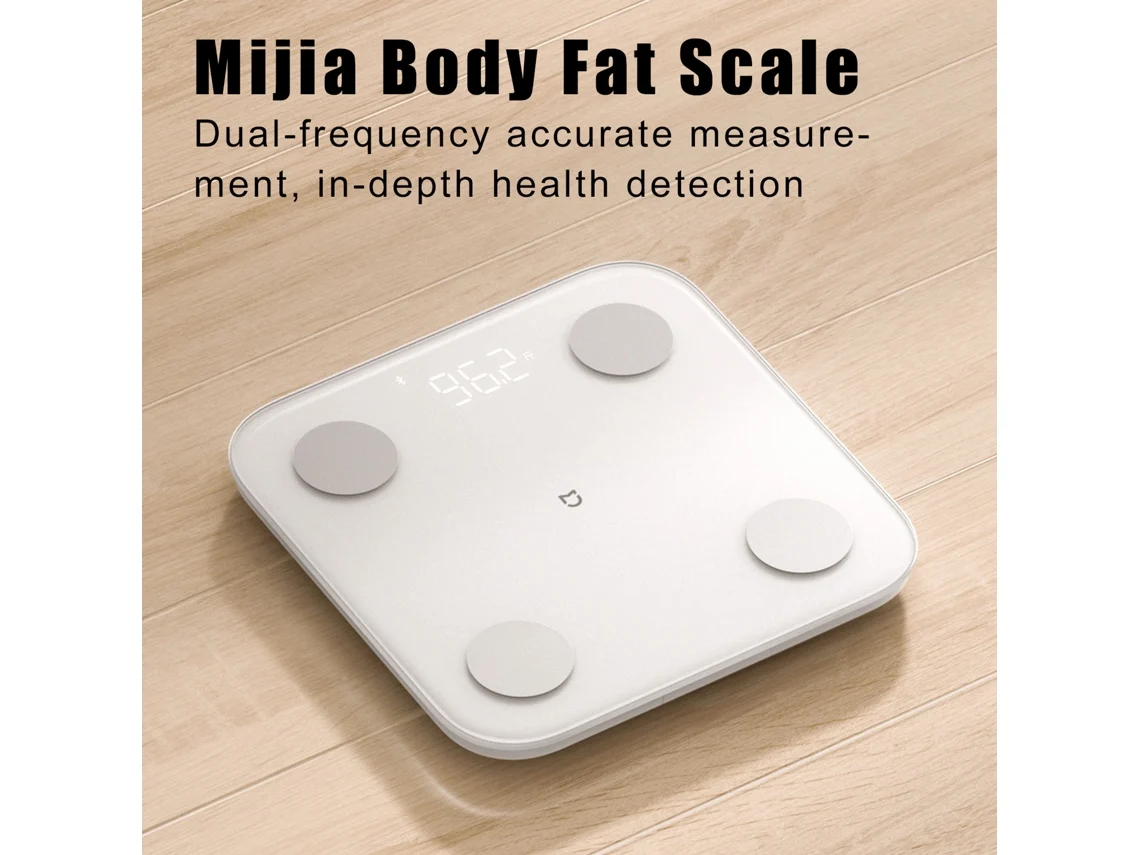 Balanza inteligente Xiaomi Mijia con análisis de IMC, informe y conectividad Bluetooth.