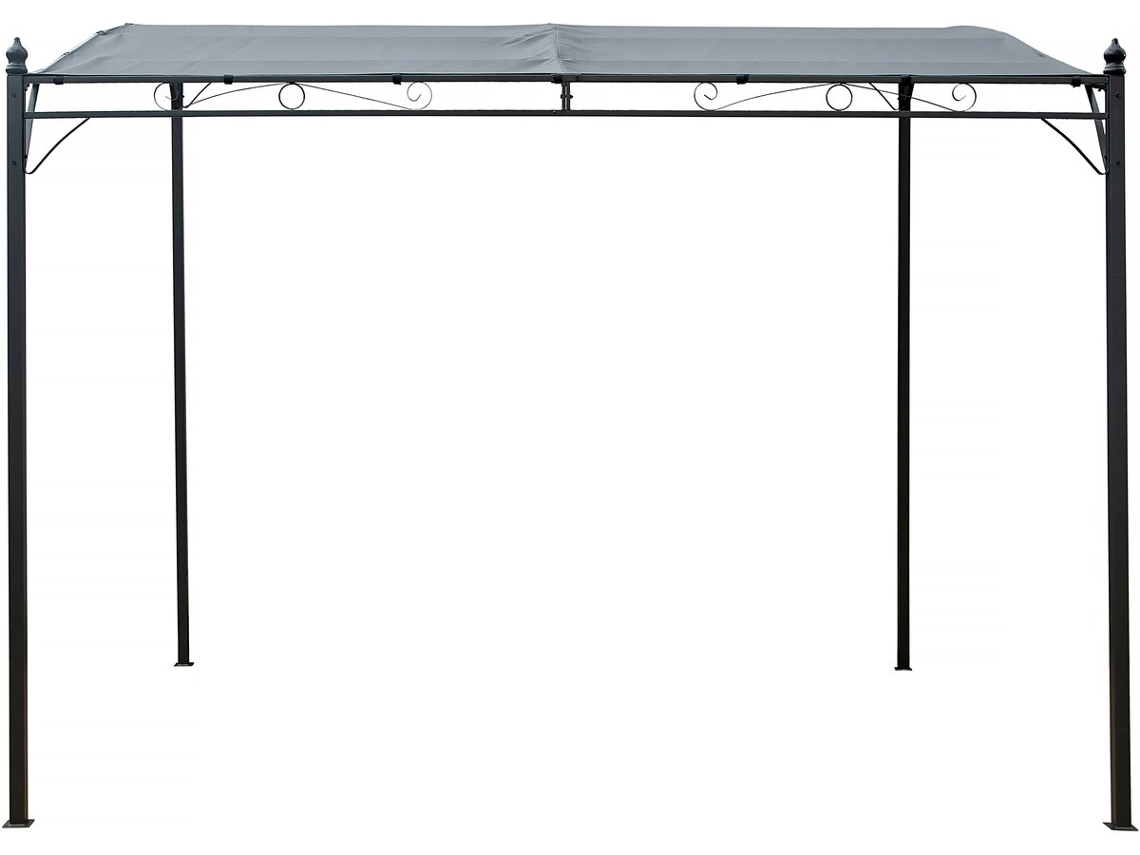 Pérgola Metálica Inclinada Adosada - 3 X 2,5 M - Gris