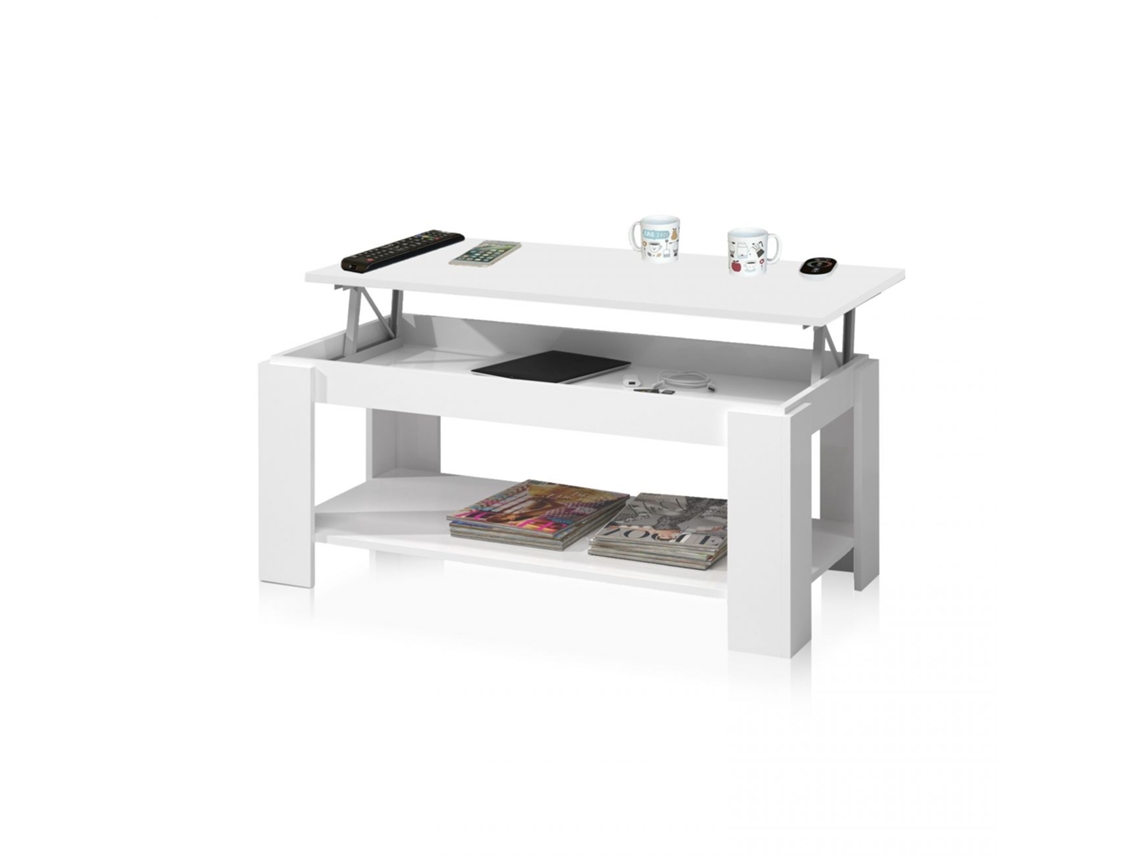 Mesa de centro elevable Ambit Blanco Artik (Blanco Mate) 100 x 43–54 x 50cm cm