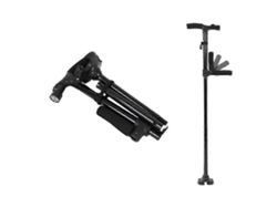 Bastón plegable con luz LED para personas mayores, ideal para caminar con seguridad.