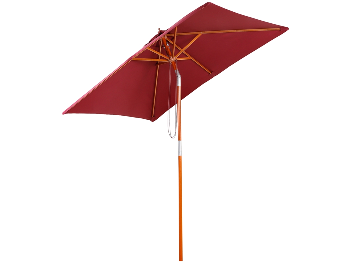Columpio Con Toldo Parasol De 3 Niveles, Madera De Abeto, Color Rojo Vino.
