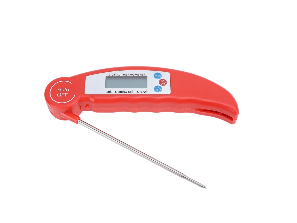 Sonda De Temperatura Para Carne Digital Inalámbrica Plegable Para Barbacoa, Parrilla Y Cocina, Rojo