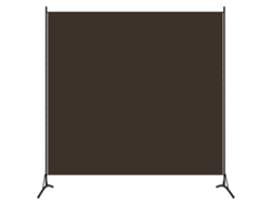 Paravent DÉCOSHOP26 Cloison Separador Interior Plegable de Tela Marrón (175x180 cm)