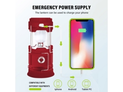 Linterna de camping solar portátil recargable por USB con carga rápida